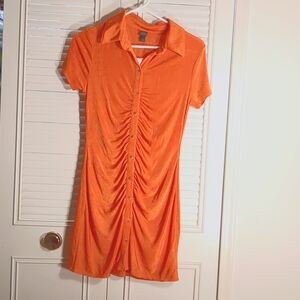 NWT Wild Fable Orange Rust Button Down Dress